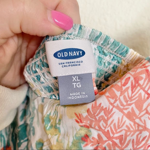 Old Navy Floral and Coral Print Mini Tank Dress Sz XL - Picture 3 of 5